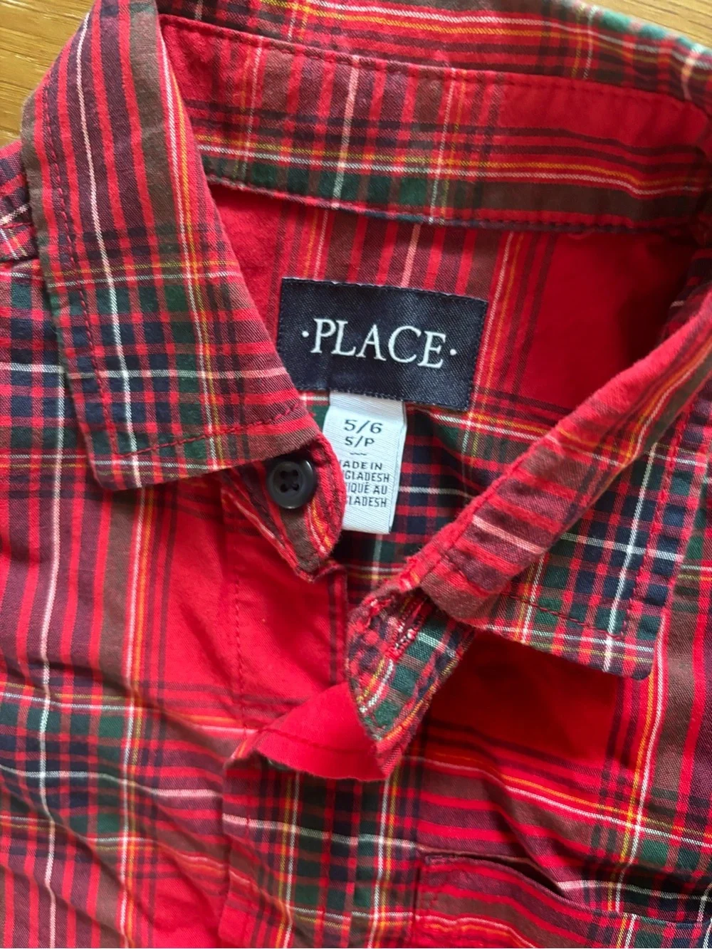 Christmas Red Plaid Button-Down Shirts sibling set of 2 - size 5/6 and 10/12